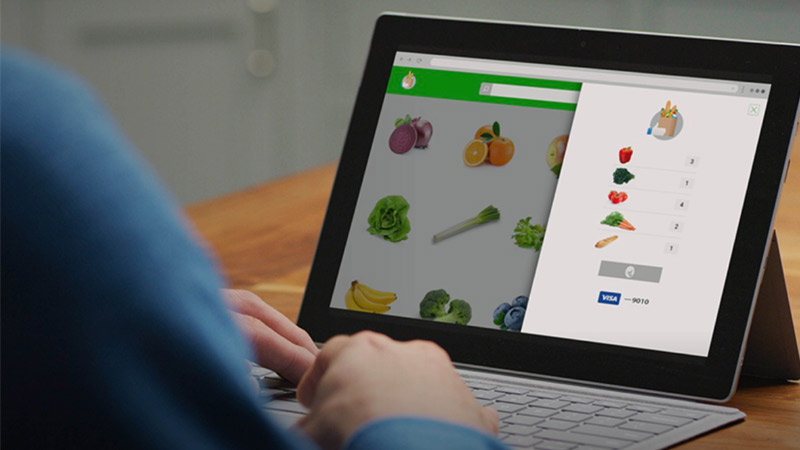 photo of an iPad scene showing how  to pay online safely on a grocery purchasing website